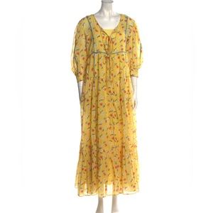 LoveShackFancy Floral Print Maxi Dress